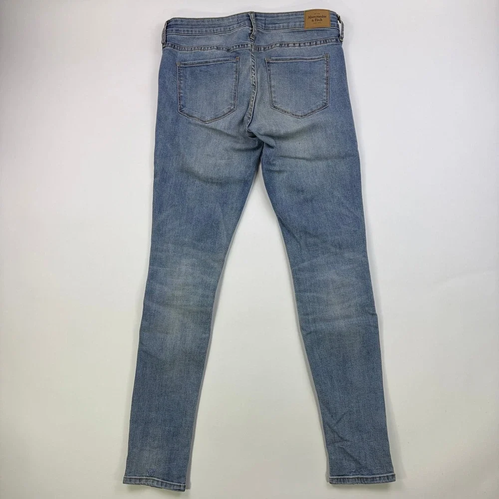 Abercrombie & Fitch Super Skinny Jeans Womens 28/6 Medium Distressed Patchwork